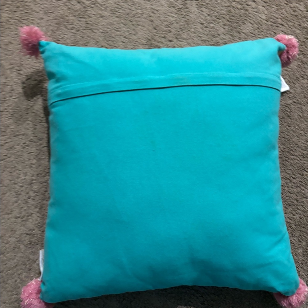 New simply southern Pink and Teal Elephant Throw Pillow - Picture 3 of 3